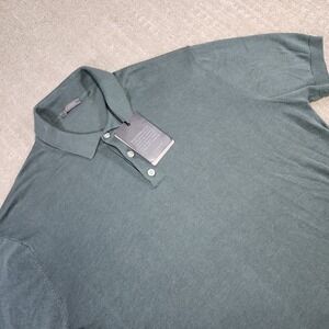 Sweater Polo Shirt Men XXL *FITS Large* Dan John Knit Green Cotton 50s Style